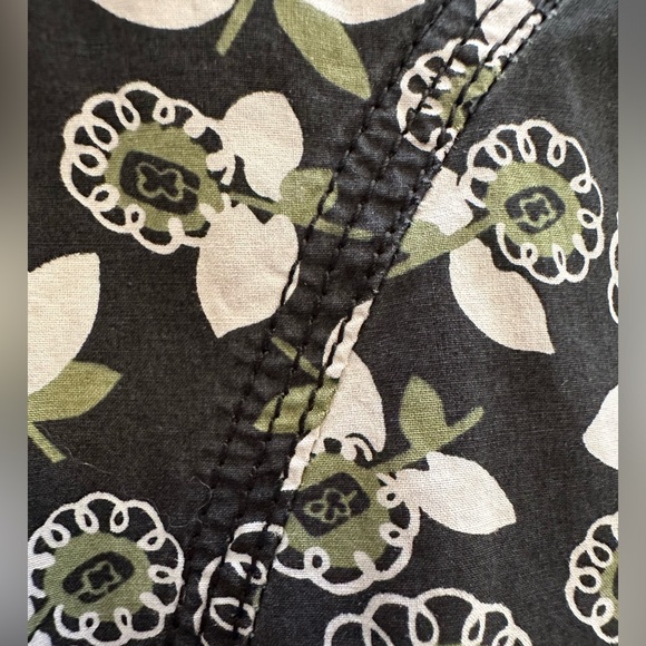 Marni black/olive/beige floral high-neck cotton midi dress - size 40 (US 6/8) - Picture 11 of 13